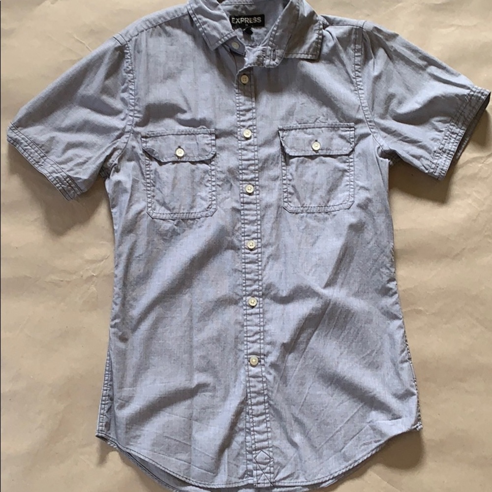 Men’s express button down shirt gray size XS